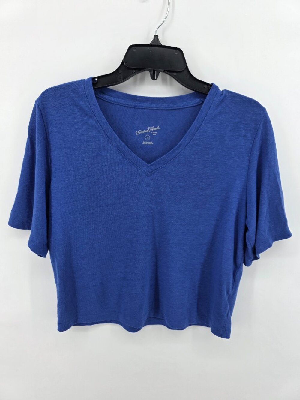 Universal Thread Blue V-Neck Crop T-Shirt Womens XS